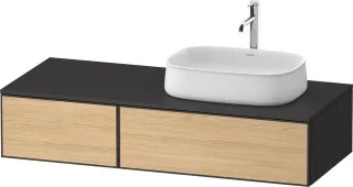 Duravit Zencha Konsolenwaschtischunterbau wandhängend Natur Eiche & Graphit Matt & Supermatt 1300x55 ZE4817030800000