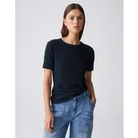 OPUS Kurzarmshirt Sydra aus Jersey mit Rippstruktur elastischer Stoff, weicher Griff, Casual