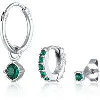 Elli Ohrring-Set Kristall Stecker Creole Set 925 Silber