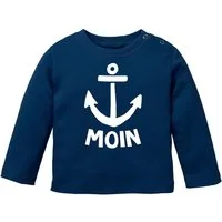 MoonWorks Body Baby Langarmshirt lustig Moin Anker Grafik Print Maritim Nordisch