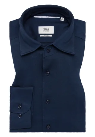 ETERNA - Japanese Knitted Single-Jersey Langarm navy - Gr. - 44/Langarm - 67cm