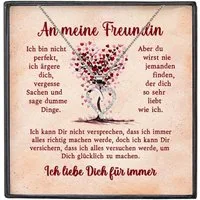 22Feels Schmuckset Freundin Ich Liebe Dich Geschenk Frauen Jahrestag Schmuck Herz Kette (inkl. Geschenktasche, Karte(n), Poliertuch, Beutel), Silber 925/000, Karte Made In Germany