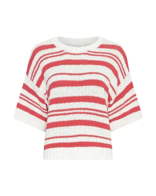 msch copenhagen - MSCHHannalie 2 4 Pullover STP egret rose red - Gr. - M/L