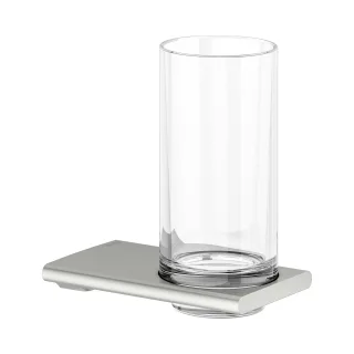 Keuco Glashalter Edition 400 11550, kpl.mit Echtkristall-Glas, Edelstahl-finish, 11550069000 11550069000