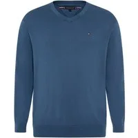 Tommy Hilfiger Big & Tall V-Ausschnitt-Pullover BT-ESSENTIAL COTTON (Rippbündchen am Ärmel, Saum und Ausschnitt) Große Größen, normale Passform