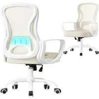 SONGMICS Bürostuhl ergonomisch, Drehstuhl mit Netzgewebe, Schreibtischstuhl mit Lendenstütze