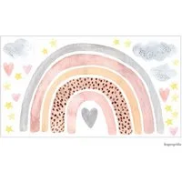 nikima Wandtattoo 227 Wandtattoo Regenbogen Wolken - Größe 750 x 420 mm (PVC-Folie), In 6 vers. Größen