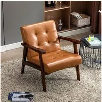 HomeMiYN Ohrensessel Skandinavischer Ohrensessel aus Kunstleder – Eleganz und Komfort