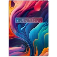 itenga Organisationsmappe itenga Zeugnismappe A4 Kunststoff Sichtbuch Motiv Farbkleckse