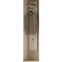 Inn.Furn Garderobenpaneel Loreno (Wandgarderobe in Kaschmir / Sand, Rillenoptik, 31 x 160 cm), mit Kleiderstange