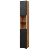 Vicco Hochschrank Irma, Anthrazit mit Wabenstruktur/Anthrazit, 30 x 192 cm (1-St)