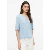 s.Oliver Kurzarmbluse Bluse Gecrêpte Bluse aus Viskosemix