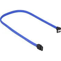 Sata III Kabel 90° sleeve blau, 30 cm