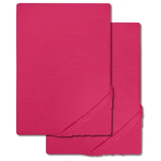 Setex Feinbiber Spannbettlaken pink 90 x 200 cm Doppelpack