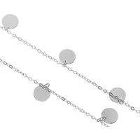 Stella-Jewellery Collier 585er Weißgold Halskette mit 7 Plättchen 45 cm, 585 Weißgold 7 Plättchen