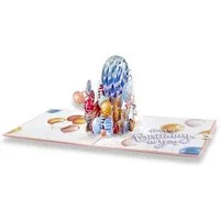 paperdora Geburtstagskarte 3D Pop-Up-Karte „Geburtstag“ mit Umschlag und Wachssiegel - Grußkarte, Geburtstag Geschenk