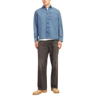 Denim-Hemd Langarm Klassische Passform