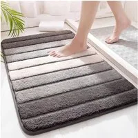 BlingBin Badematte Badezimmerteppich rutschfest 50 x 80 cm, extra weich, saugfähig, rutschhemmend beschichtet, Hervorragende Feuchtigkeitsaufnahme, Rutschfeste Unterseite, Weich & Komfortabel, Maschinenwaschbar, Polyester, Rechteck, Waschbar Badvorle