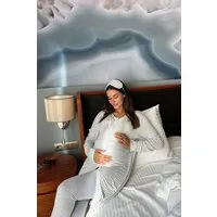 For You Moda Nachthemd Weiche Baumwolle 4-teiliges Umstandsschlafanzug-Set mit Augenmaske - G