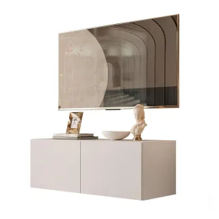 Lookway Hängeschrank, Kaschmir, Holzwerkstoff, Uni, Rechteckig, 100x36x40 cm, Wohnzimmer, Wohnwände, Lowboards, Lowboards stehend