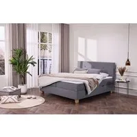 Home affaire Boxbett Oyré inkl. Bettkasten, Topper und 2 gratis Kissen, 180x200 cm, mit Holzfüße in eichefarben