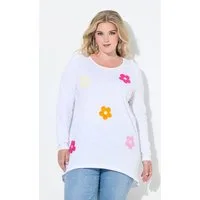MIAMODA T-Shirt T-Shirt A-Linie Frottee-Blumen Langarm