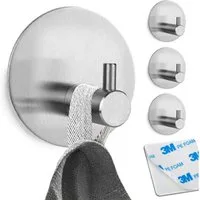 LIVINA HOME Handtuchhaken Haken selbstklebend Bad und Küche, Handtuchhalter, Badezimmer, Bad, Küche, Türen, Kleiderschrank, Wand, Dusche, (4-St), Kleiderhaken ohne Bohren