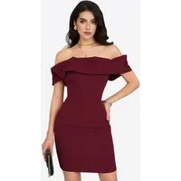 Imily Bela Minikleid Damen Schulterfreies Figurbetontes Sexy Kleid (Packung, 1-tlg., 1per-Pack) in Unifarbe