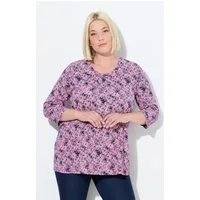 Ulla Popken T-Shirt Shirt Blüten A-Linie Rundhals 3/4-Arm