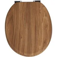 kowdom WC-Sitz WC-Sitz MDF Soft-Close, verstellbare Scharniere, Holzoptik (WC-Sitz, Einzelstück mit Montageset), WC-Sitz, MDF, Soft-Close, Holzoptik, 190 kg Belastbarkeit