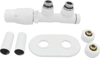 Neuesbad Serie 600 Thermostat- Set für RADIATOR, LEFT, Weiß, PEX NB1DEAGIAZL11