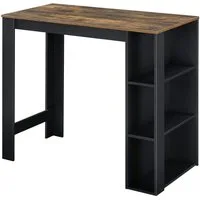en.casa Bartisch, »Danderyd« 120x60x106 cm mit 3 Ablagefächern Schwarz/Eiche, dunkel