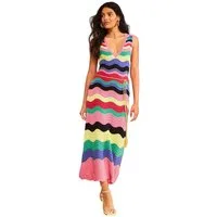 Love & Roses Midikleid Love & Roses Midi-Strickkleid mit Wellenstreifen (1-tlg)