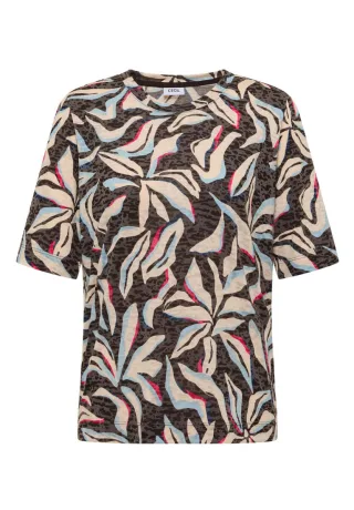 CECIL - Kurzarm T-Shirt im Ausbrenner-Look braun - Gr. - XS