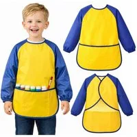 KRUZZEL Malschürze Kinderschürze Malschürze Kinder wasserdicht mit Ärmeln Größe S, (Einzelartikel Kinderschürze Malschürze Kinder mit Ärmeln, Kinderschürze wasserdicht mit Ärmeln Malschürze Kinder Set), Kinderschürze wasserdicht mit Ärmeln Malschürze