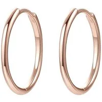 Hey Happiness Paar Creolen 925 Silber Damen, Vergoldet 18K Roségold, Basic Ohrringe Silber, Geschenk Idee
