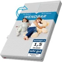Kindermatratze Twist, Kaltschaummatratze wendbar, Härtegrad H1/H2, Bellabino, 15 cm hoch, (140x200 cm), Baby- und Kindermatratze 7-Zonen, abnehmbarer Bezug