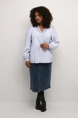 Langarm - Hemd Regular fit Blue and white stripe blue white