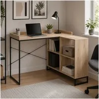 HTI-Living Eckschreibtisch mit Regal Cedrik Artisaneiche-Schwarz (Stück, 1-St., 1 Eckschreibtisch)