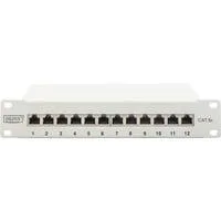 10" Patchpanel DN-91612S-EA-G, 12-Port, Cat.6a grau, 1HE, Rack Mount, geschirmt