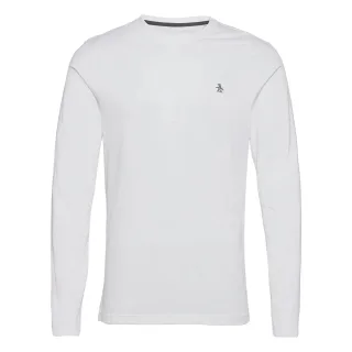 Original Penguin - T-Shirt für Herren, Baumwolle, Langärmlig (Leuchtend Weiß)