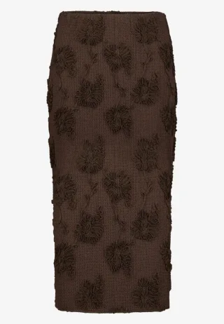 zero - Midi-Rock mit Blumenmuster braun - Gr. - 34