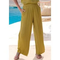 LASCANA Palazzohose mit weiten, plissierten Hosenbeinen mit Plisseefalten, leichte Satinqualität, luftige Sommerhose, elegant
