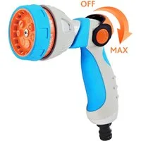 GRÜNTEK Multifunktionsbrause Leichte Metall-Gartenbrause mit 7 Düsen, Multifunktions-Handbrause, (Sprühkopf), Stufenlos einstellbarer Wasserstärke, ergonomischer gummierter Griff