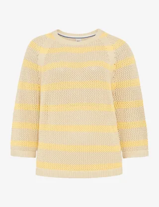 BRAX - Pullover mit Streifenmuster - Nala gelb - Gr. - 40