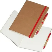 Macma Notizbuch Recyceltes Notizheft / DIN A5 / 120 blanco Seiten / Farbe: braun-rot