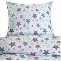 Heubergshop Bettwäsche, Renforcé, 2 teilig, 135x200cm + 80x80cm - Sterne Kreise Punkte Baumwolle Kinder (560/1)