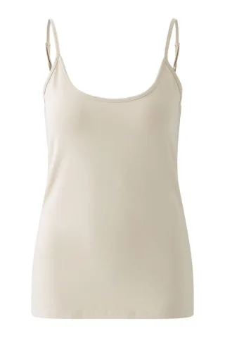 Oui - Spaghetti Top beige - Gr. - 44