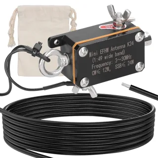 Pocket EFHW Antenna K24 3-30MHz Frequency Band Shortwave Antenna Wideband End-fed Halfwave Antenna