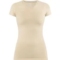 normani Kurzarmshirt Figurbetontes T-Shirt mit V-Ausschnitt Siena Damen Basic kurzarm Shirt